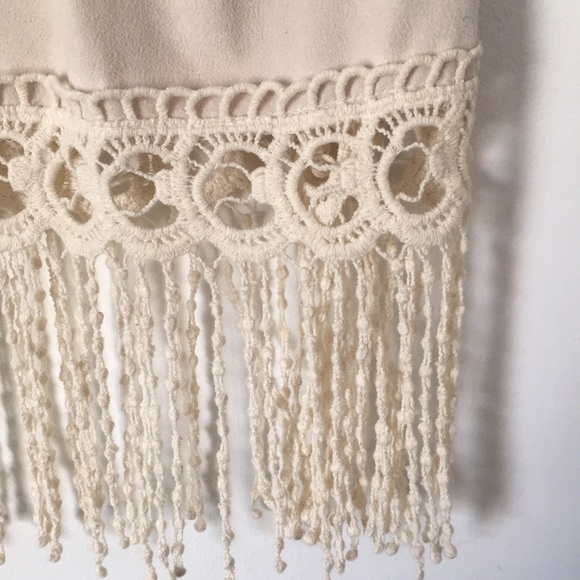 SUPER SOFT lightly worn Fringed Strapless Top - Picture 3 of 4